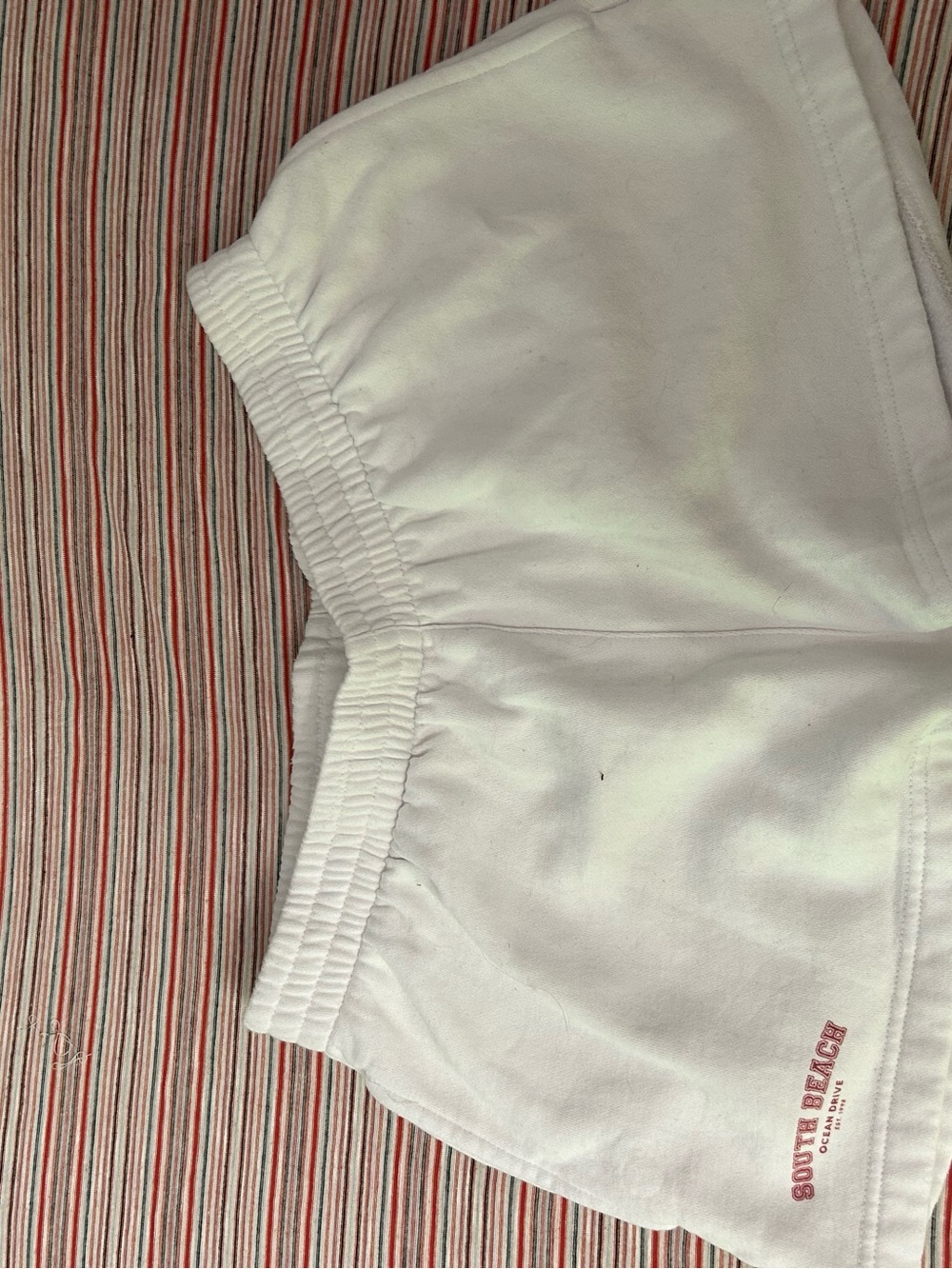 Harlow White Women's Athletic Shorts with Pink Logo Accent
